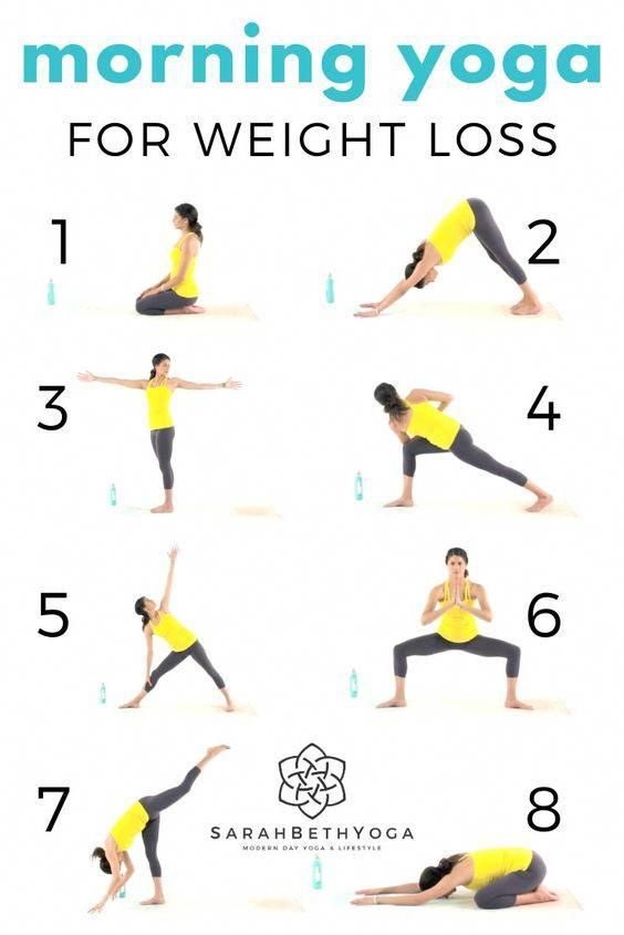 5 yoga poses for morning flow concept Royalty Free Vector